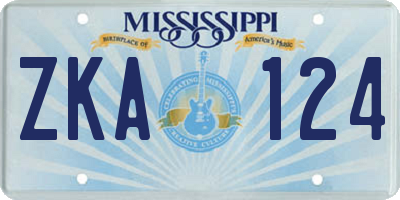 MS license plate ZKA124
