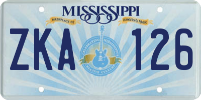MS license plate ZKA126