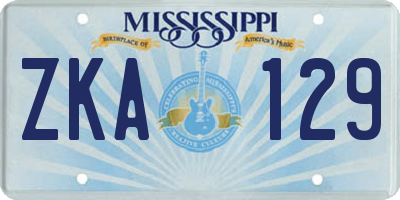 MS license plate ZKA129