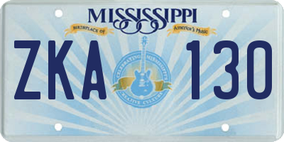 MS license plate ZKA130