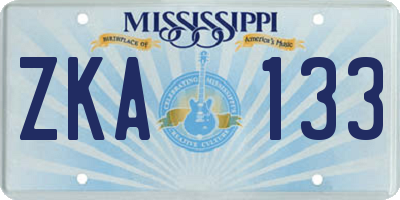 MS license plate ZKA133
