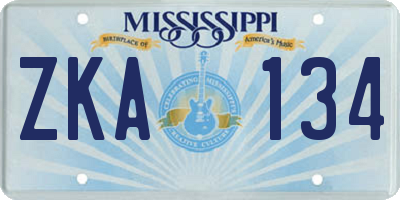 MS license plate ZKA134