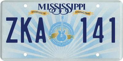 MS license plate ZKA141