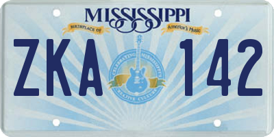 MS license plate ZKA142