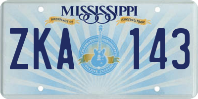 MS license plate ZKA143