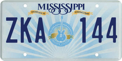 MS license plate ZKA144