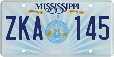 MS license plate ZKA145