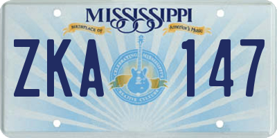 MS license plate ZKA147