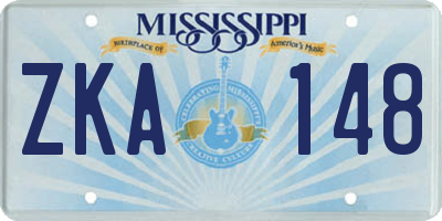 MS license plate ZKA148