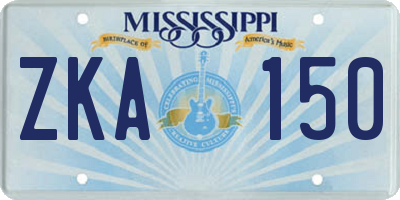 MS license plate ZKA150