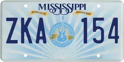 MS license plate ZKA154