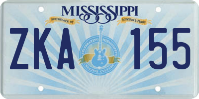MS license plate ZKA155