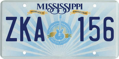 MS license plate ZKA156