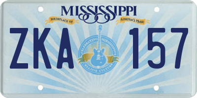 MS license plate ZKA157