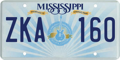 MS license plate ZKA160