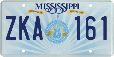 MS license plate ZKA161