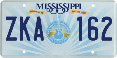 MS license plate ZKA162