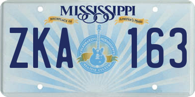 MS license plate ZKA163