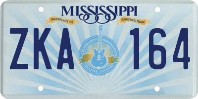 MS license plate ZKA164