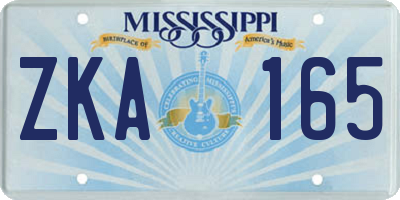 MS license plate ZKA165