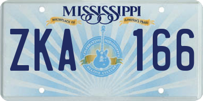 MS license plate ZKA166