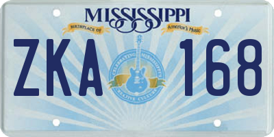 MS license plate ZKA168