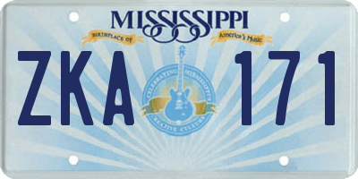MS license plate ZKA171