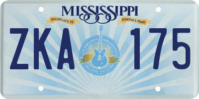 MS license plate ZKA175
