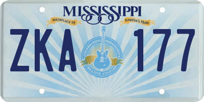 MS license plate ZKA177
