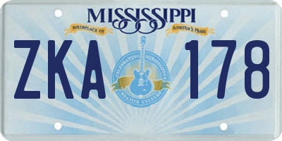 MS license plate ZKA178