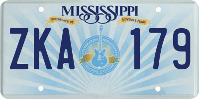 MS license plate ZKA179