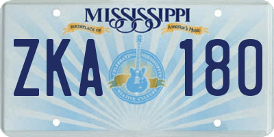 MS license plate ZKA180