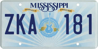 MS license plate ZKA181