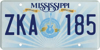 MS license plate ZKA185