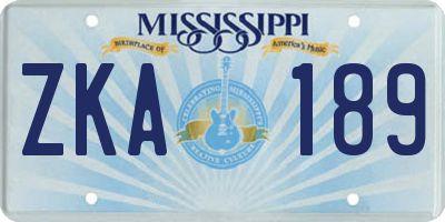 MS license plate ZKA189