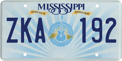 MS license plate ZKA192