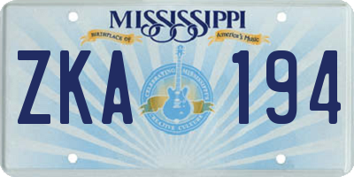 MS license plate ZKA194