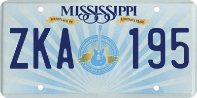 MS license plate ZKA195