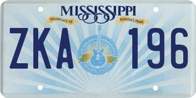 MS license plate ZKA196