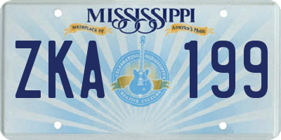 MS license plate ZKA199