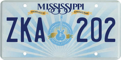 MS license plate ZKA202