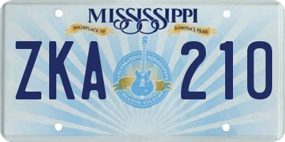 MS license plate ZKA210