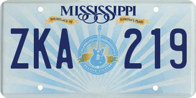 MS license plate ZKA219