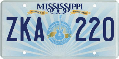 MS license plate ZKA220