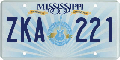 MS license plate ZKA221