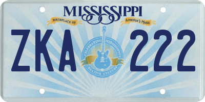 MS license plate ZKA222