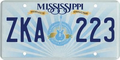 MS license plate ZKA223