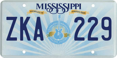 MS license plate ZKA229