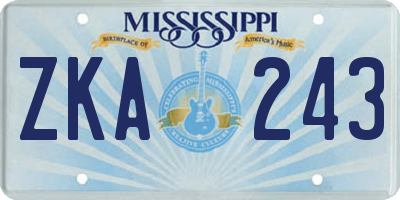 MS license plate ZKA243