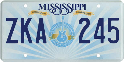 MS license plate ZKA245
